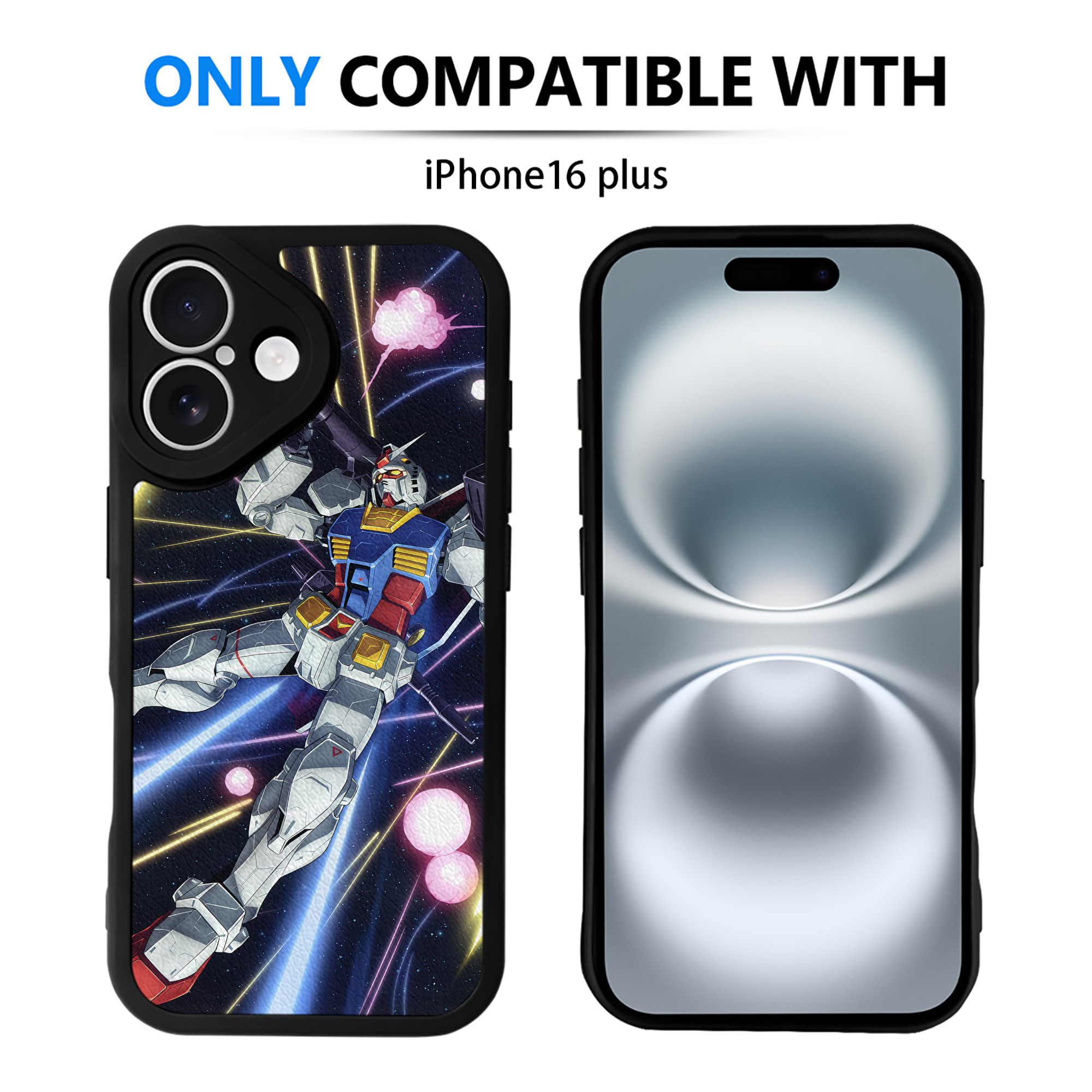 （画像用） 機動戦士ガンダム Mobile Suit Gundam 【iPhone 16シリーズ対応】シリコンスマホケース（レザー調） 材質：シリコン